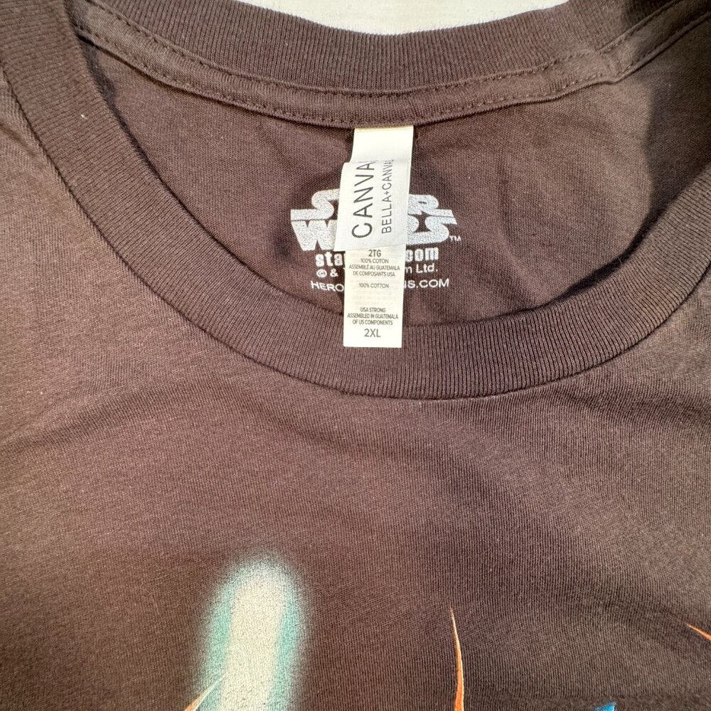 Star Wars Ahsoka Light Sabor Shirt Mens 2XL Brown Cotton Galaxy's Edge - Picture 4 of 12